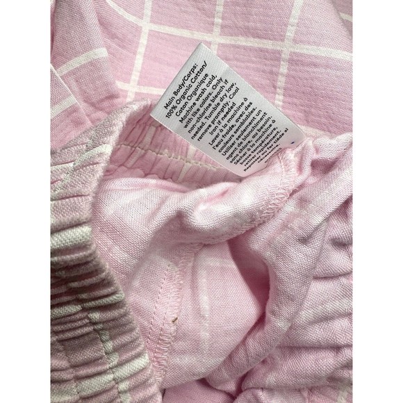 Open Edit little girl pink Pull-on 100% organic cotton plaid wide leg pants Sz 5 - Picture 9 of 9